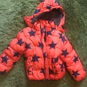 Mini Boden orange snow jacket sz 4/5y